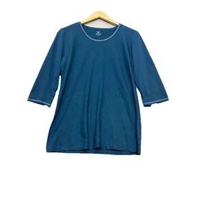 Patagonia Top Baselayer 3/4 Sleeve Shirt Large Blue Sustainable Organic Casual